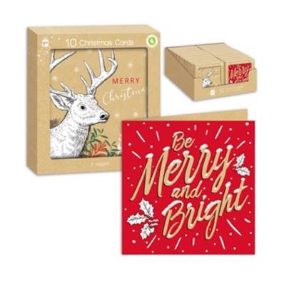 Christmas Cards - Kraft Stag & Text